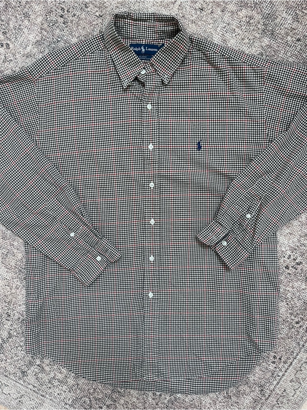 Classic “Blake” Cotton Ralph Lauren Button-Down Gingham Shirt L
